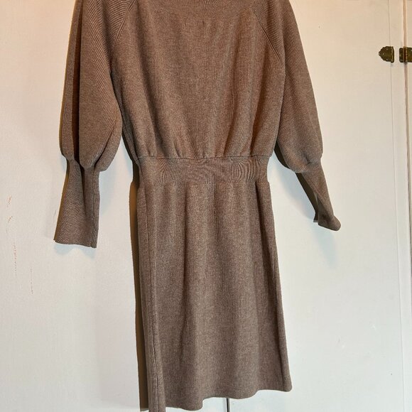 Blu Ivy Tan Body Con Sweater Dress - Picture 4 of 7